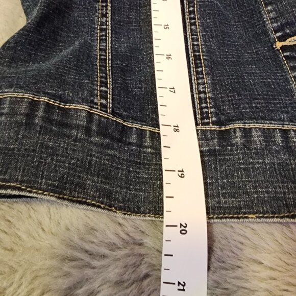 Womens Live a Little cropped denim jacket - Picture 3 of 7